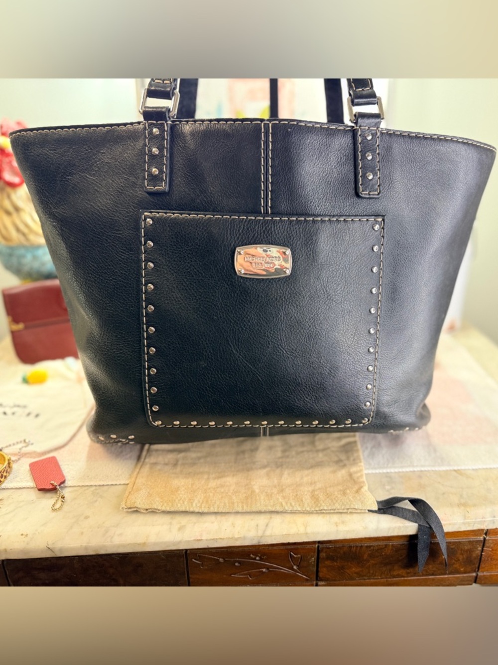 Michael Kors Astor Large Leather Studded Tote